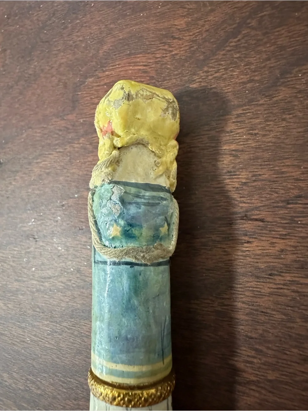 Vintage 1960s Mexican Paper Mache Doll Lipstick Holder Case LF Mid Century Folk